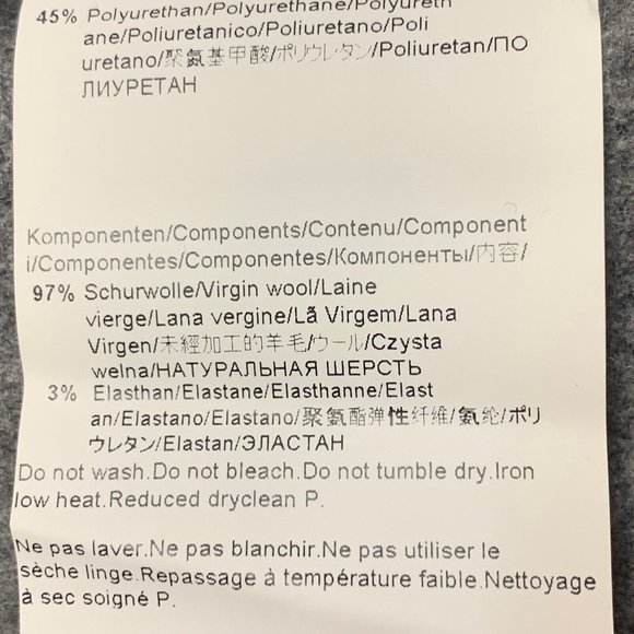 BOSS HUGO BOSS Stretch Gray Virgin Wool Wrap Skirt Brown Faux Leather Trim Sz 2 - Picture 6 of 7